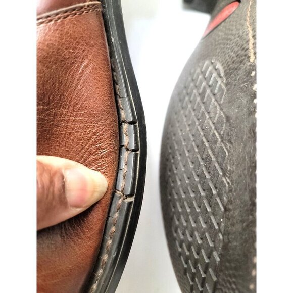 Brown Leather Durango Ankle Boots With Side Zipper size 10D - Picture 12 of 14